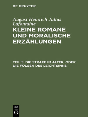 cover image of Die Strafe im Alter, oder die Folgen des Leichtsinns